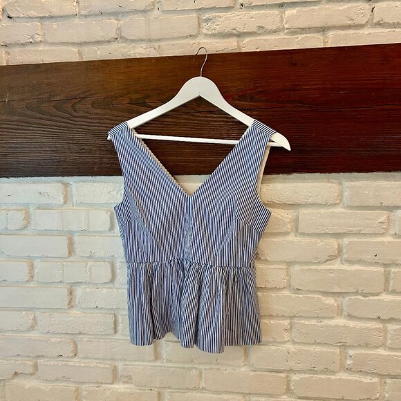 J. Crew Striped Sleeveless Poplin Cotton Top *Size 2* - Picture 6 of 8